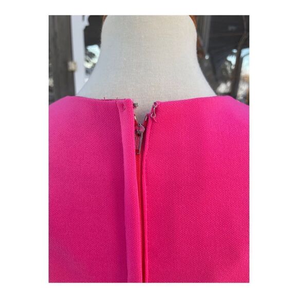 True Vintage Hot Pink Maxi Dress Long Sleeve Soutache Neckline Detail Fitted - Picture 4 of 10